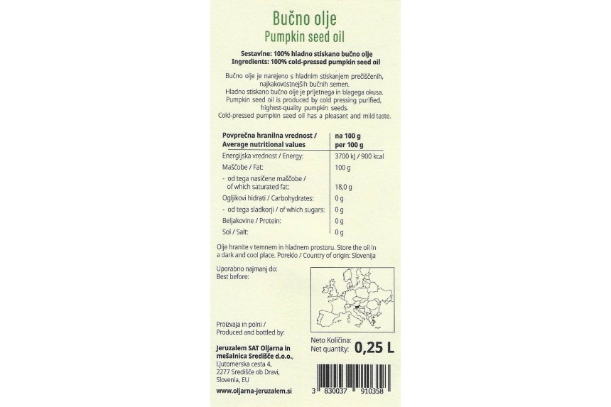 Bučno olje hladno stiskano Bučno olje hladno stiskano